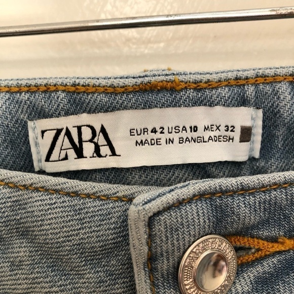 Zara Flare Fit Jeans High Rise Full Length Split New 10 - Picture 3 of 7